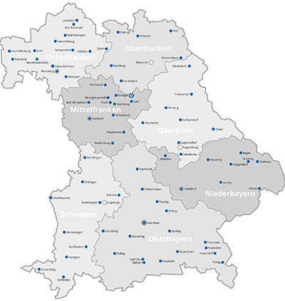 Bayern - Übersichtskarte