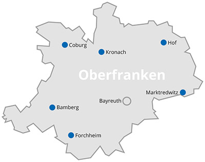 Karte von Oberfranken